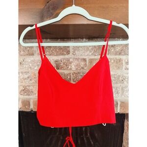 Lulus Red Corset Style Crop Top Women's Size Large